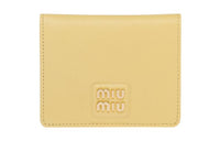 MIU MIU Leather Wallet Small Size Women's Yellow