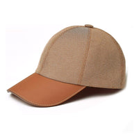 HERMES Silk Cotton Baseball Caps Women's Brown