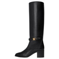CELINE Triomphe Knee high Boots Women's Black