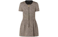 LOUIS VUITTON Zip-Up Lurex Tweed Dress