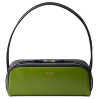 PRADA Calfskin Handbag, Shoulder Bag Regular Women's Fern Green & Ebony & Baltic Blue