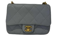 CHANEL Grain Cow Leather Chain Bag, Crossbody Bag, Shoulder Bag Women's Gray