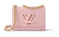 LOUIS VUITTON Twist Grained Leather Shoulder Bag Crossbody Bag Small Size Women's Pink