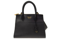 PRADA Cow Leather Shoulder Bag Crossbody Bag Handbag Women's Black