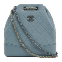 CHANEL Gabrielle Calfskin Backpack Small Size Women's Blue
