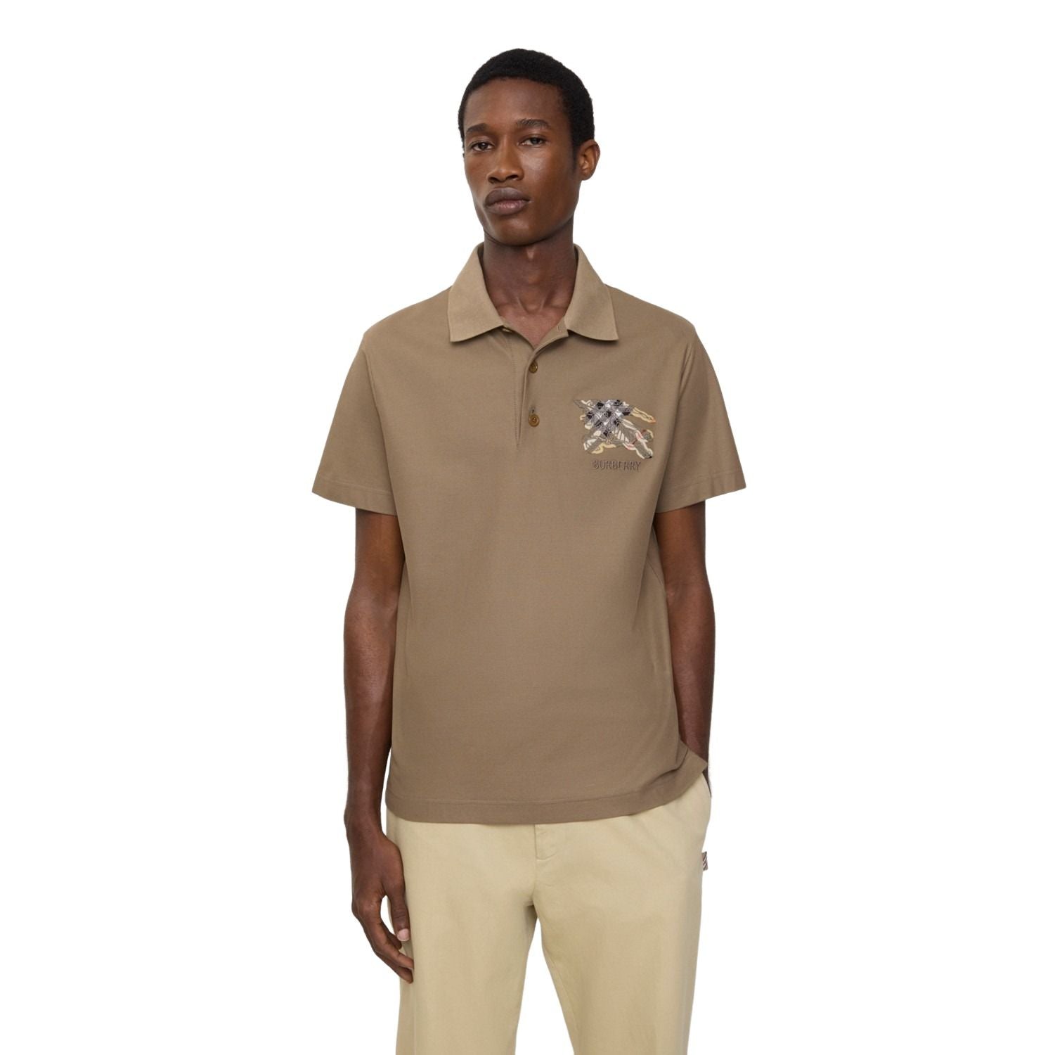 Burberry 25 EKD Check Cotton Polo Shirt 'Clay Brown' 81161191