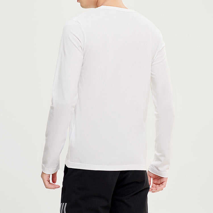 adidas neo M CE LNR LS logo Printing Round Neck Long Sleeves White EI4722