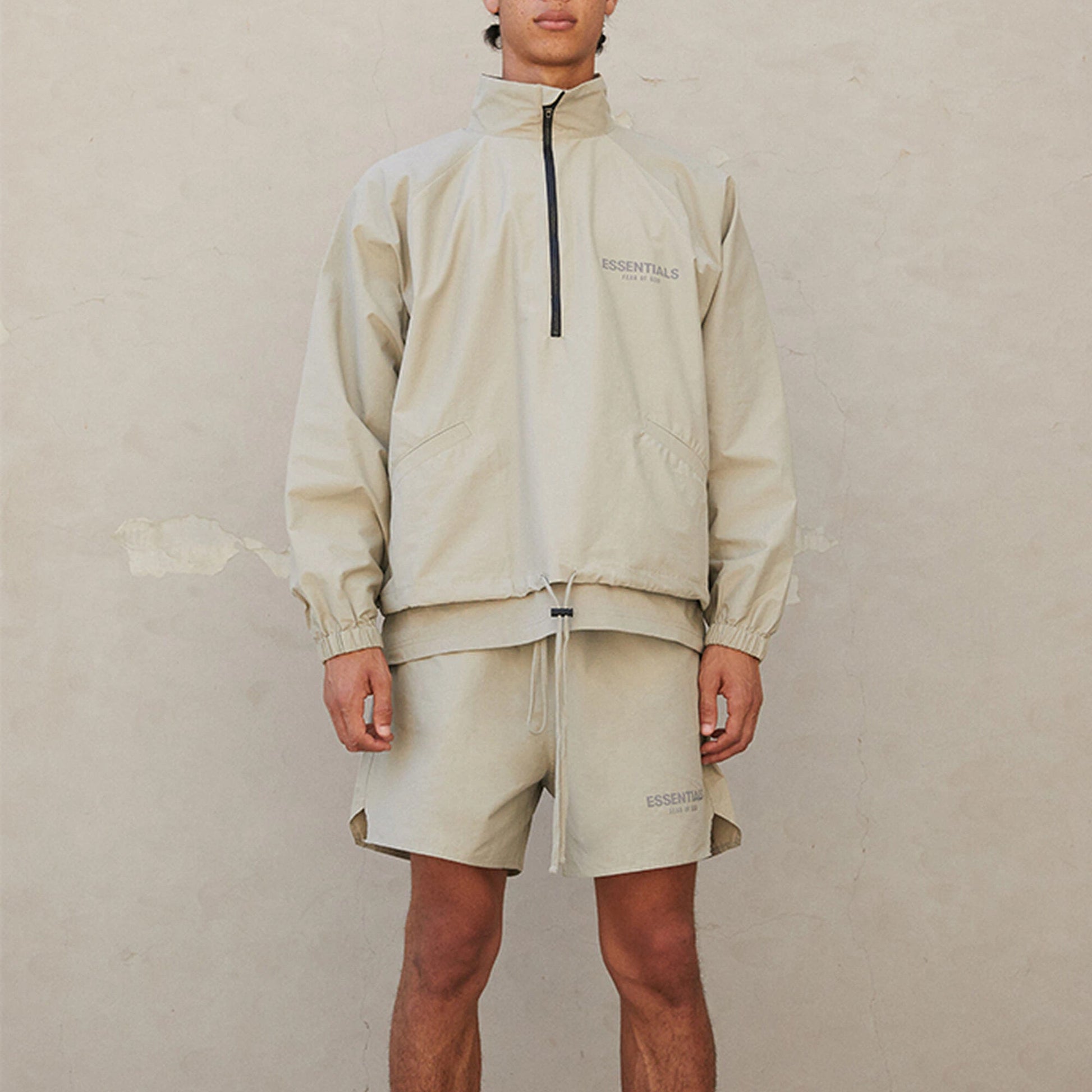Fear of God Essentials FW21 Half Zip Track Jacket Pistachio FOG-FW21-016
