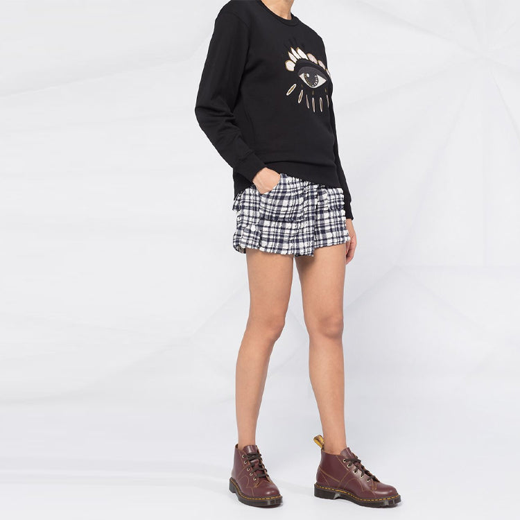 (WMNS) KENZO FW20 Eye Embroidered Fleece Lined Cotton Hoodie Black FA62SW8234XC-99