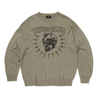 Thug Club Riding Skull Knit Sweater 'Beige' TC26KN0501