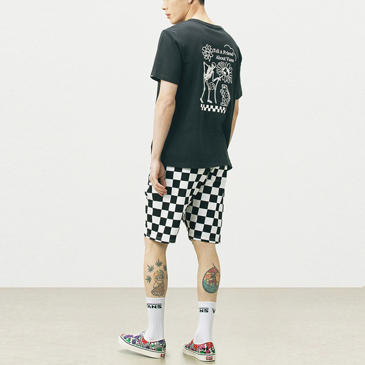 Vans Unisex Printing Round-neck Short Sleeve Black VN0A5F3IBLK