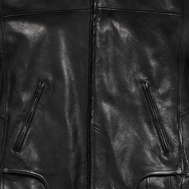 Balenciaga FW23 Deconstructed Zip Up Jacket 'Black Soft Buffalo Skin' 768749TMS031000