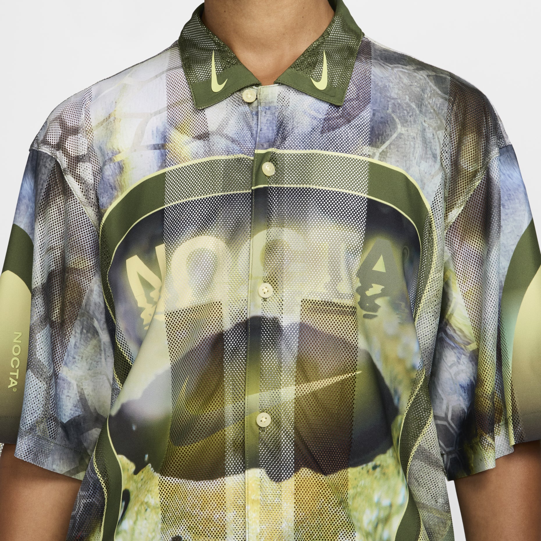 Nike x NOCTA Opal Button-Down Short Sleeve Shirt 'Pilgrim Oil Green' FV1939-378