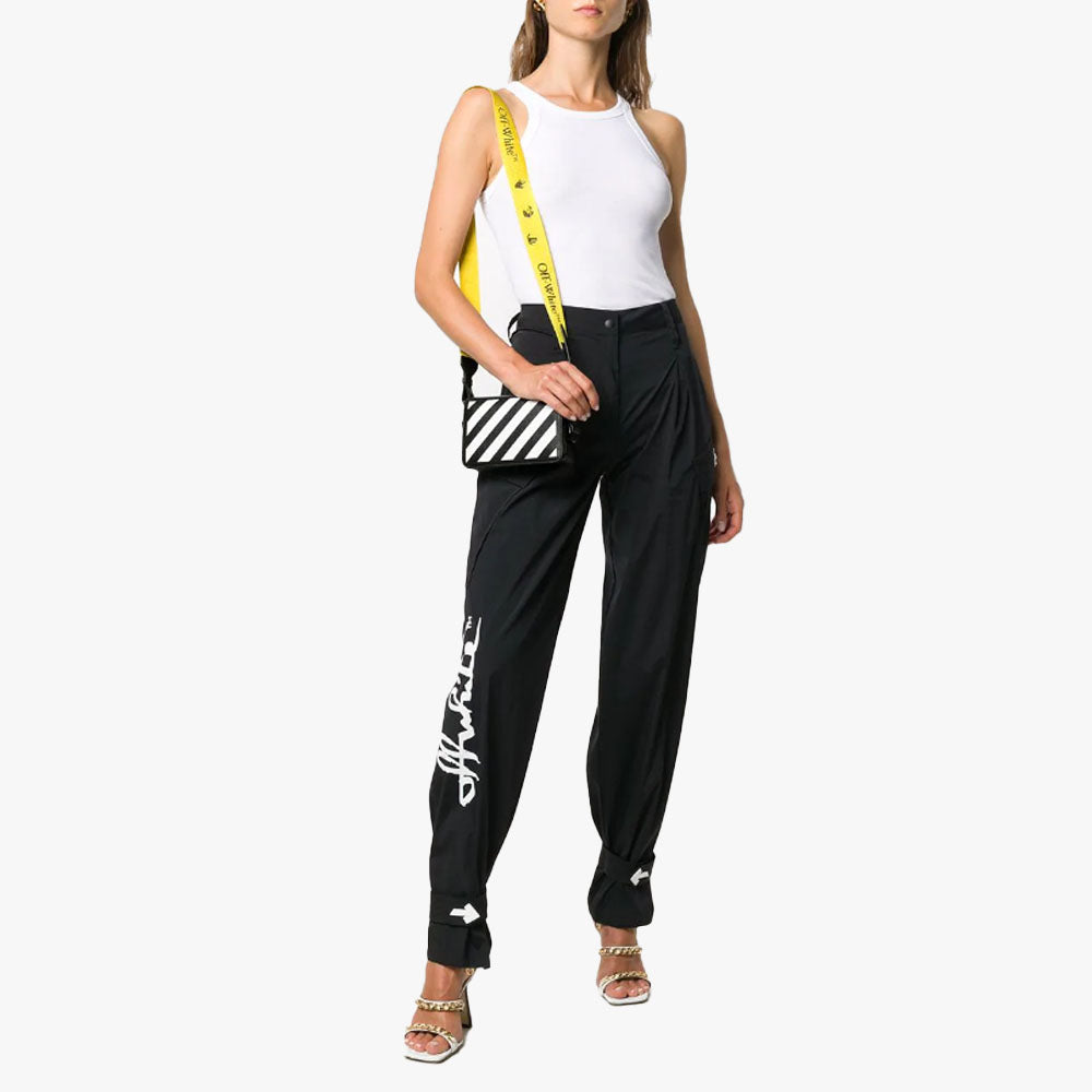 (WMNS) Off-White Binder-clip Stripe Messenger Bag Black OWNA038F20LEA0041001
