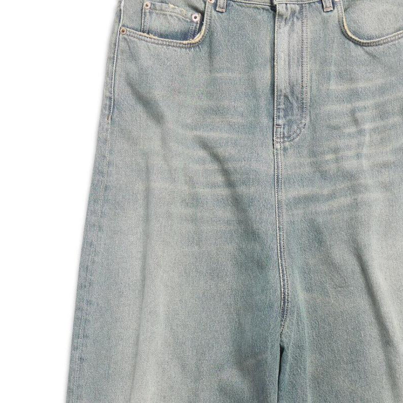(WMNS) Balenciaga Low Crotch Pants 'Light Blue' 706652TJW952204