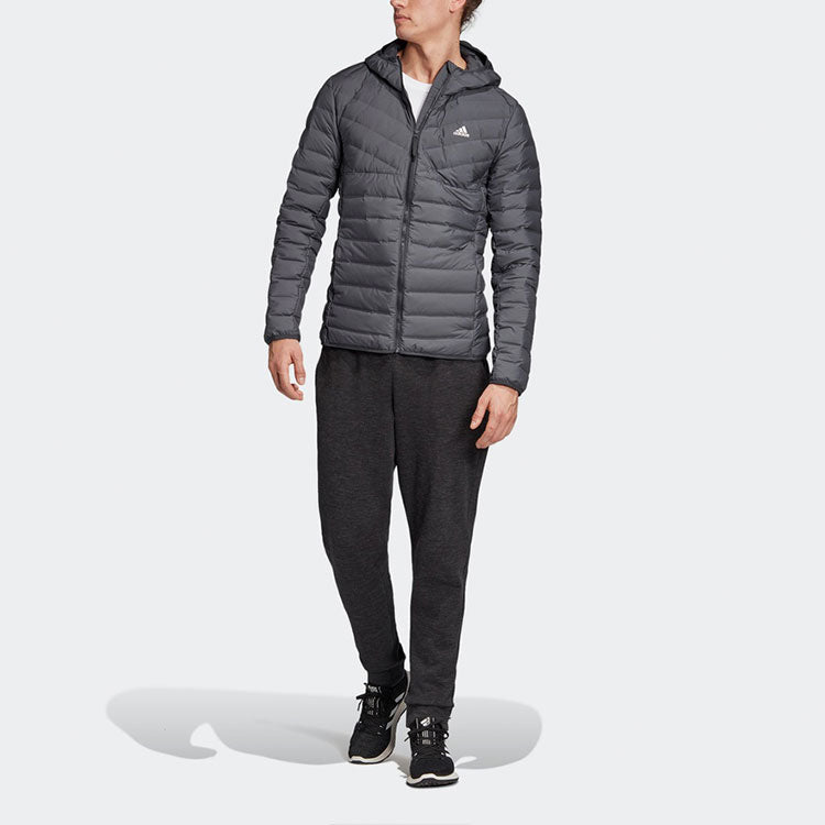 adidas Varilite 3s H J Stay Warm Outdoor logo hooded down Jacket Black DZ1420