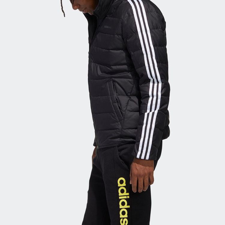 adidas neo Windproof Stay Warm Casual hooded Zipper Down Jacket Black GJ8784