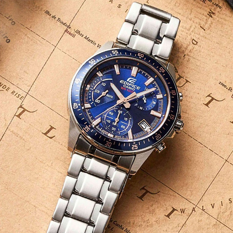 CASIO EDIFICE Series Leisure Fashion Men's Mens Blue Analog EFV-530DB-2AV
