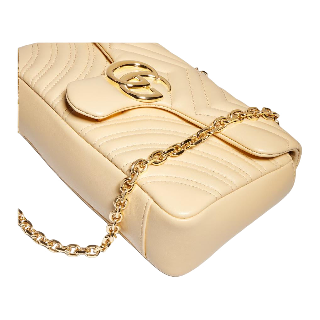 (WMNS) Gucci GG Marmont Medium Shoulder Bag 'Light Yellow' 837267-AAGUE-9305