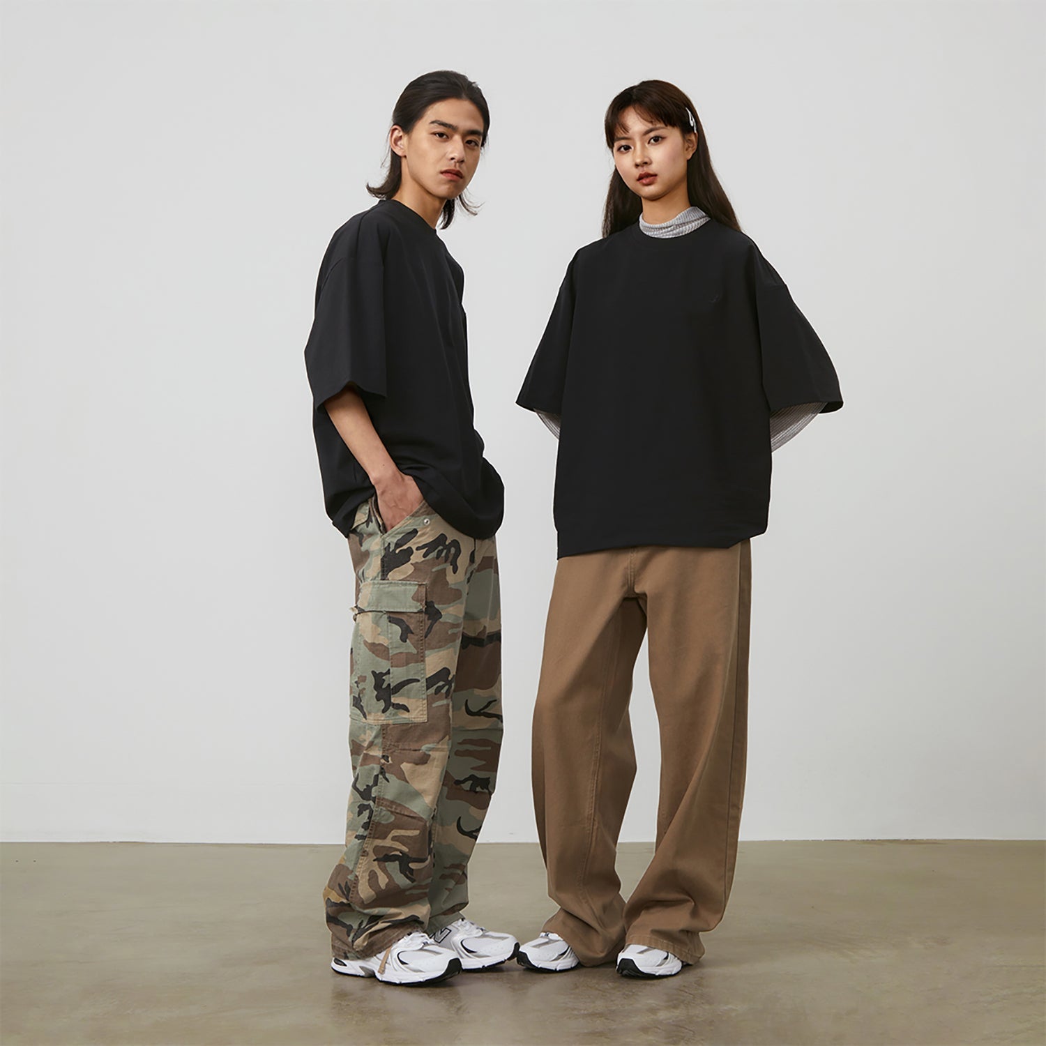 New Balance Linear Heritage Brushed Back Jersey Oversized T-Shirt Asia Sizing 'Black' AMT42335-BK