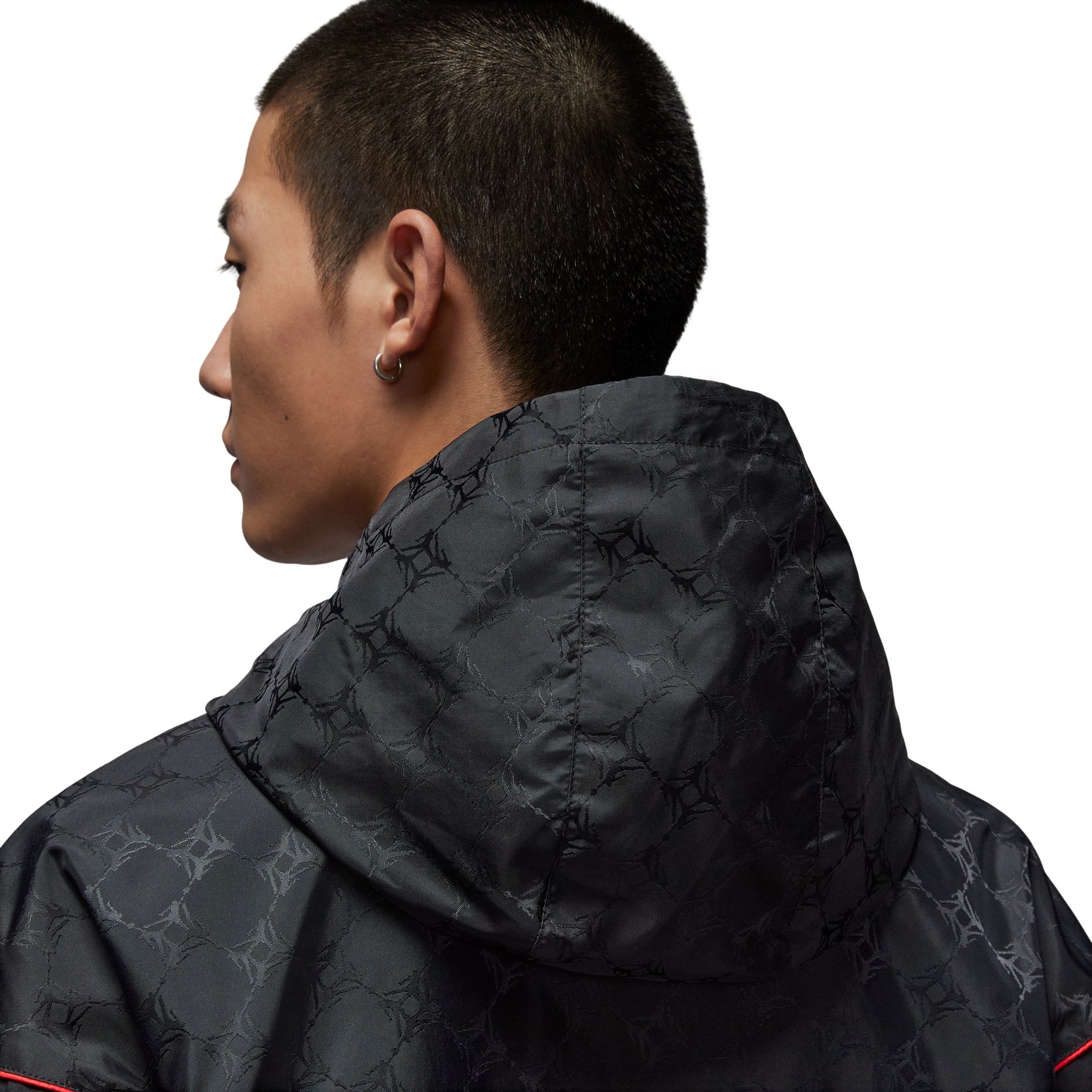 Air Jordan Brooklyn Hooded Draft Jacket Loose Fit Asia Sizing 'Black Gym Red' HV0555-010