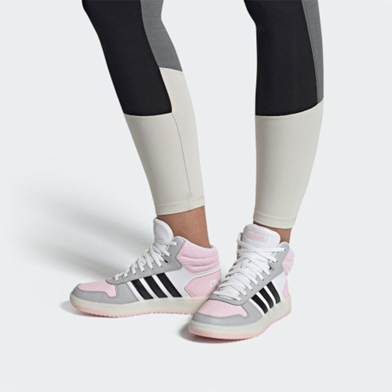 (WMNS) adidas Hoops 2.0 Mid 'White Pink Black' FV2737