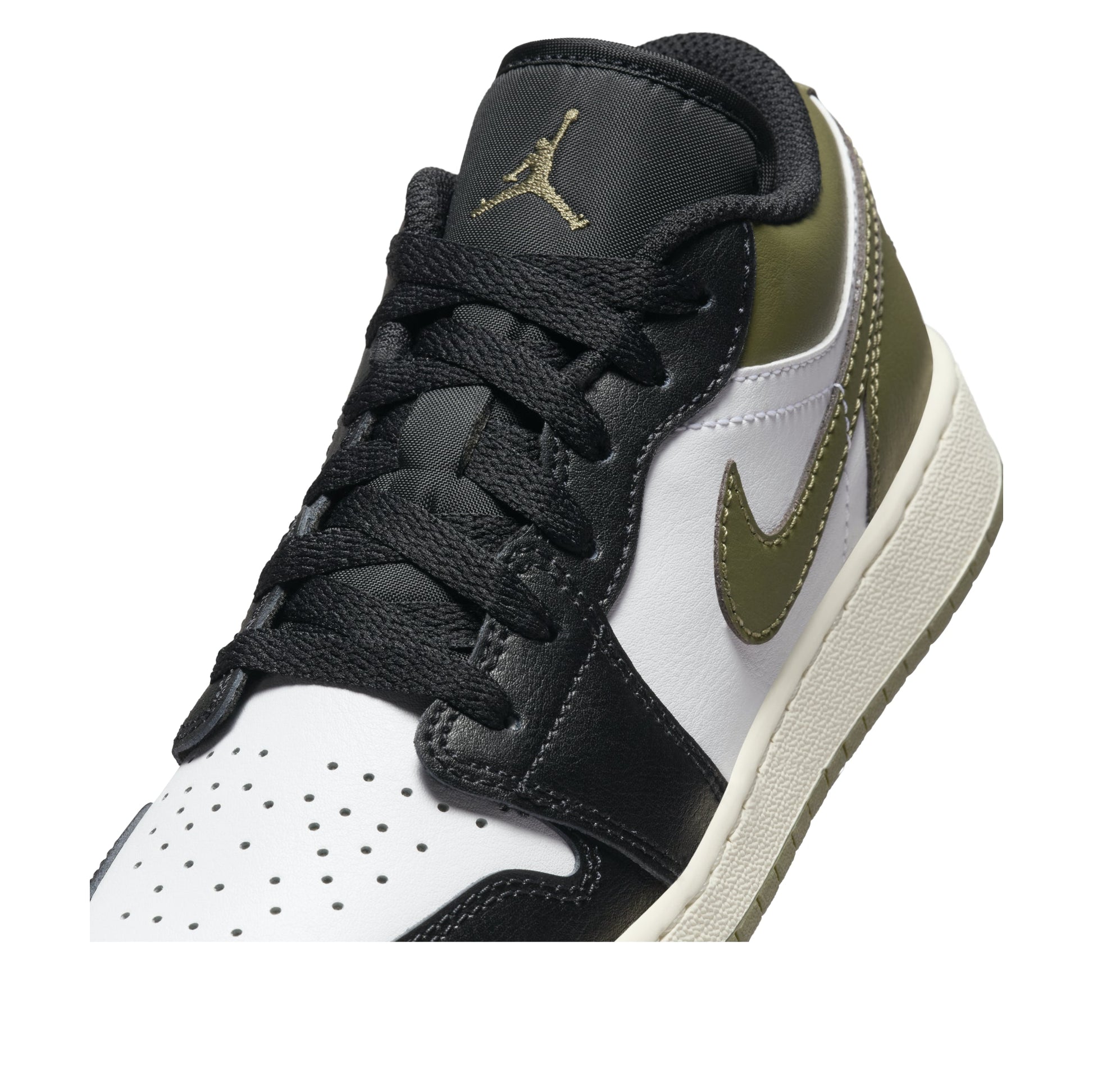 (GS) Air Jordan 1 Low 'Black Toe Medium Olive' 553560-092