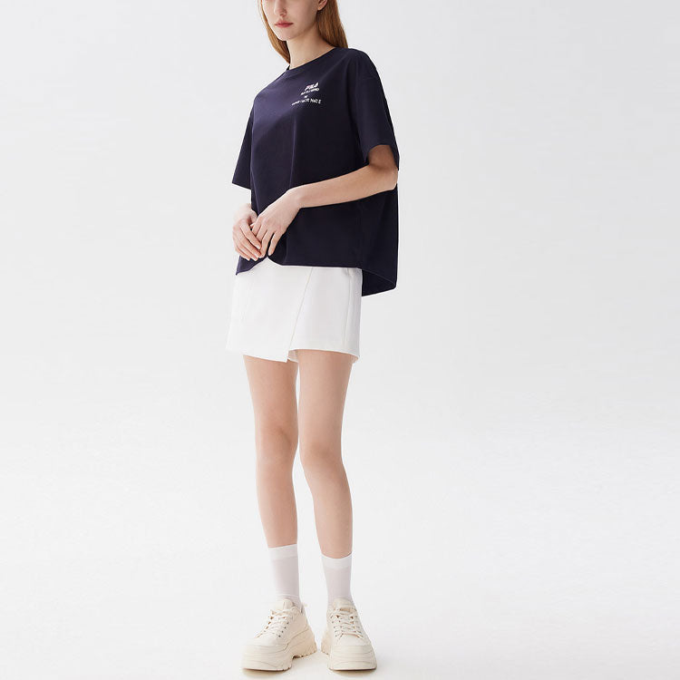 (WMNS) FILA Loose Round Neck Casual Sports Short Sleeve Blue F11W128118F-NV
