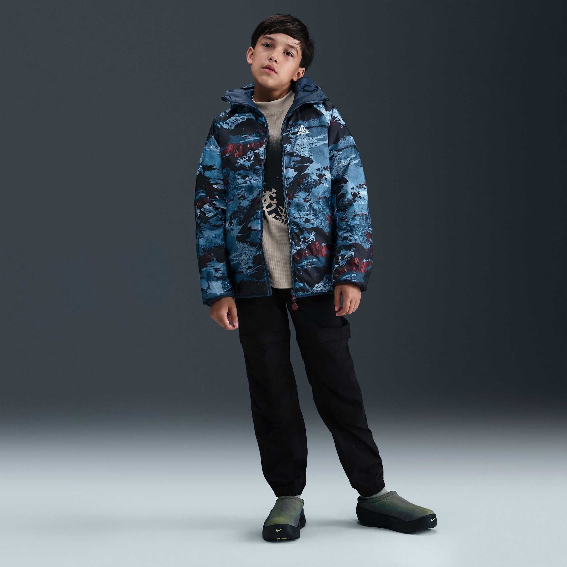 (GS) Nike ACG Lava Flow Therma-FIT ADV Jacket 'Thunder Blue Summit White' HQ9648-437