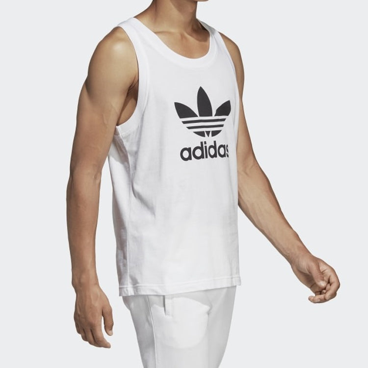 adidas originals Trefoil Logo Sleeve less Sport Vest Men's White DV1508