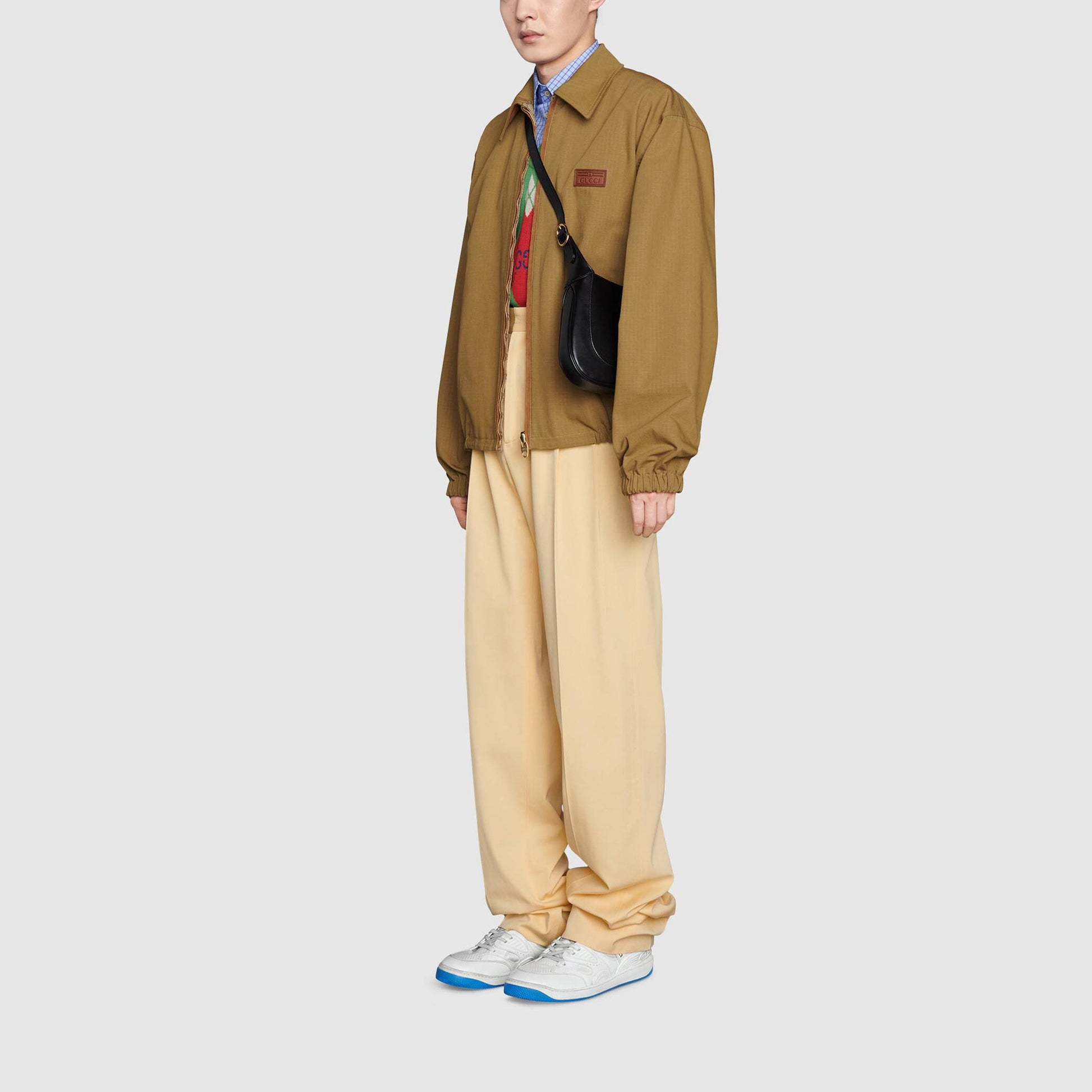 Men's Gucci FW21 Double Sided Retro GG Printing Jacket Light Brown 654842-Z8AN5-2109