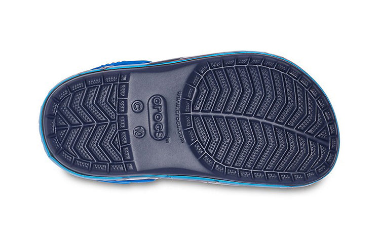 (PS) Crocs Funny Shark Pattern Outdoor Flat Heel Sports Deep Blue Sandals 207070-410