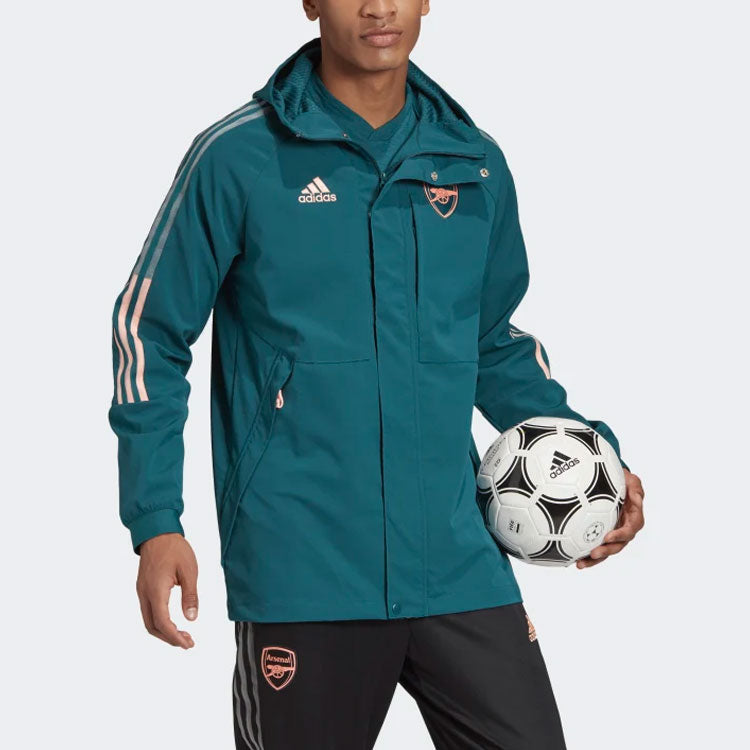 adidas Afc Travel Jkt Arsenal Soccer/Football Sports Hooded Jacket Green FQ6890