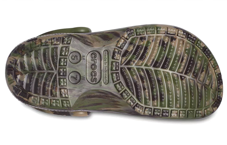 Crocs Baya Marble Fashion Outdoor Unisex Military Green Sandals 206935-3TC