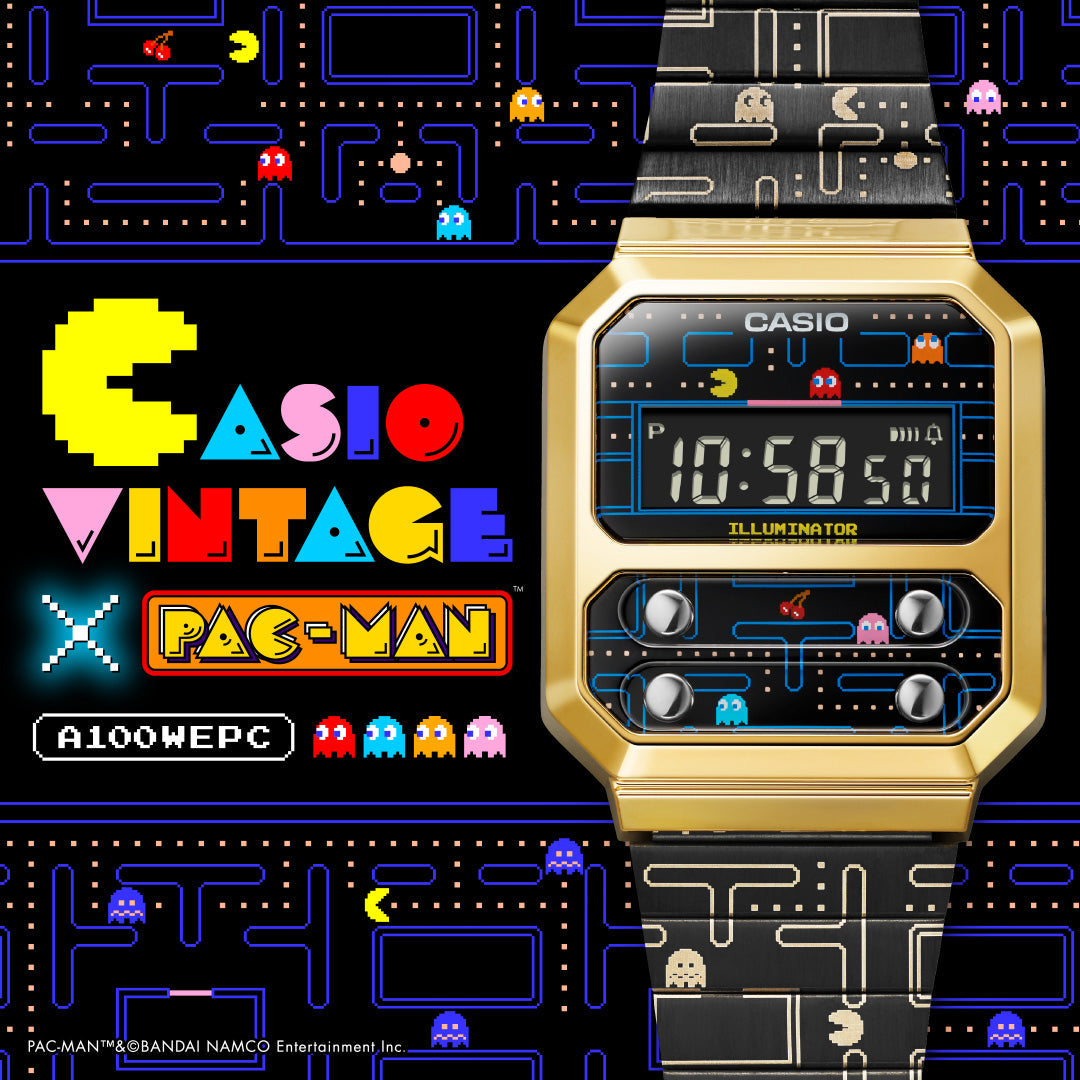 Casio Crossover Digital Cube Watch 'Black Gold Blue' A100WEPC-1BPR-PERSON
