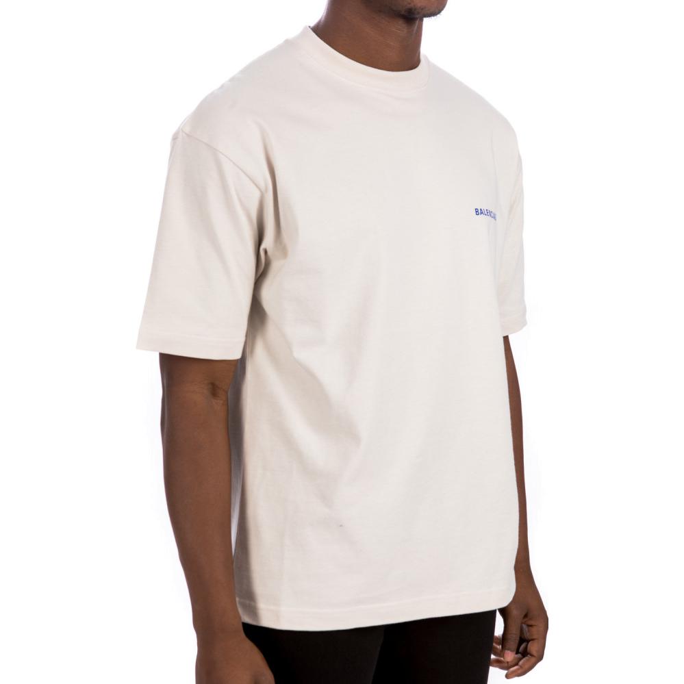 Balenciaga go Luxury Crew Neck Unisex Cotton Short Sleeves White 612966TIVG59055