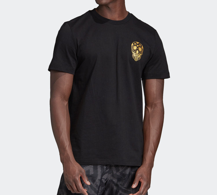 adidas Logo Printing Sports Short Sleeve Black DP0220