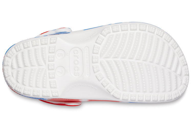 Crocs Classic Pattern Wear-Resistant Non-Slip Sports Unisex White Blue Red Sandals 'White Blue Red' 205453-928