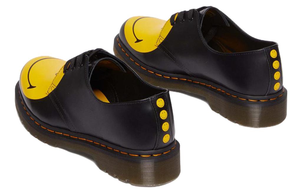 (WMNS) Dr.Martens 1461 Smiley Smooth Leather Oxford Shoes 'Black Yellow' 31390005