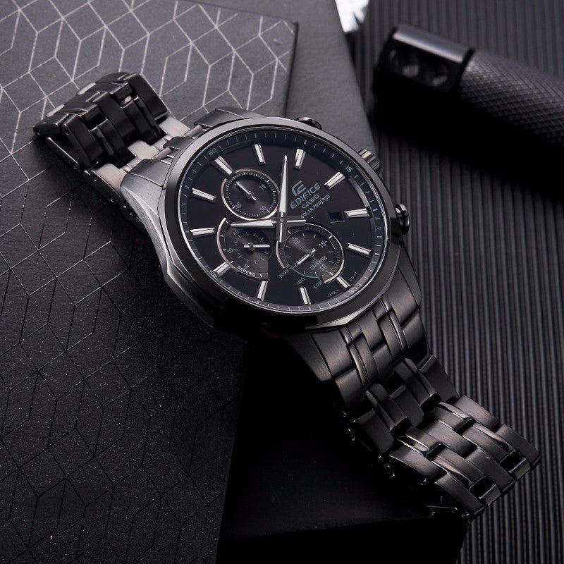 CASIO Waterproof EDIFICE Sapphire Crystal Mens Black Analog EFB-670SBC-1AVUPR