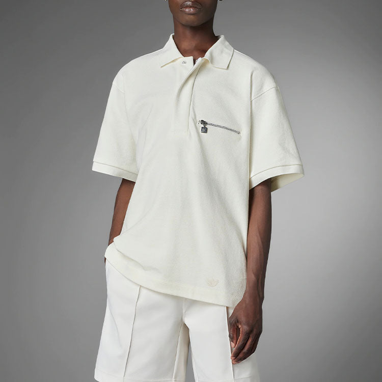 adidas Blue Version Tie-Break Polo Shirt 'Beige' HM2347