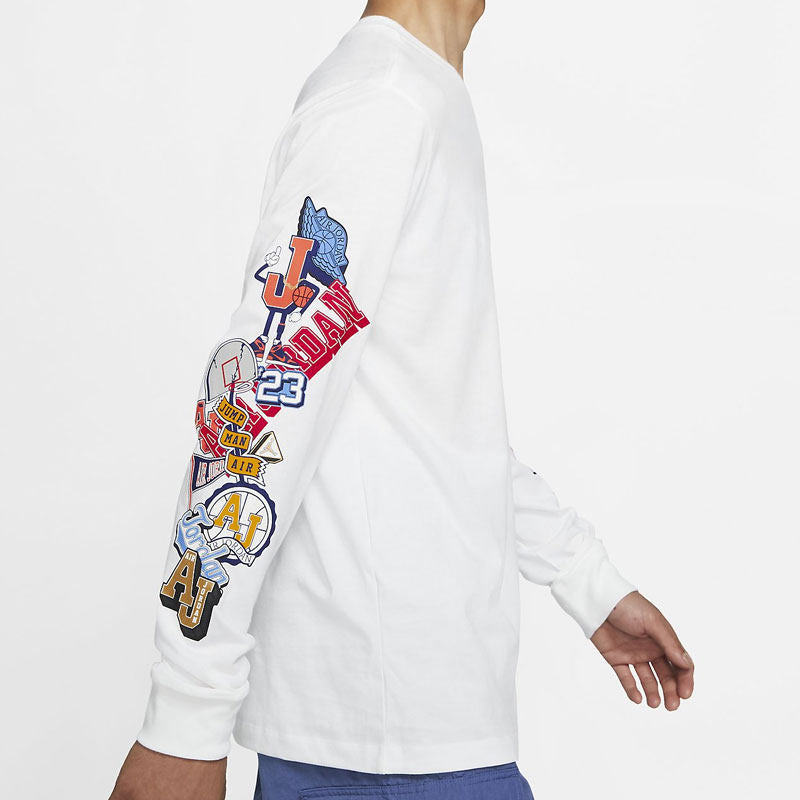 Air Jordan Printing Casual Sports Long Sleeves White CV3408-100