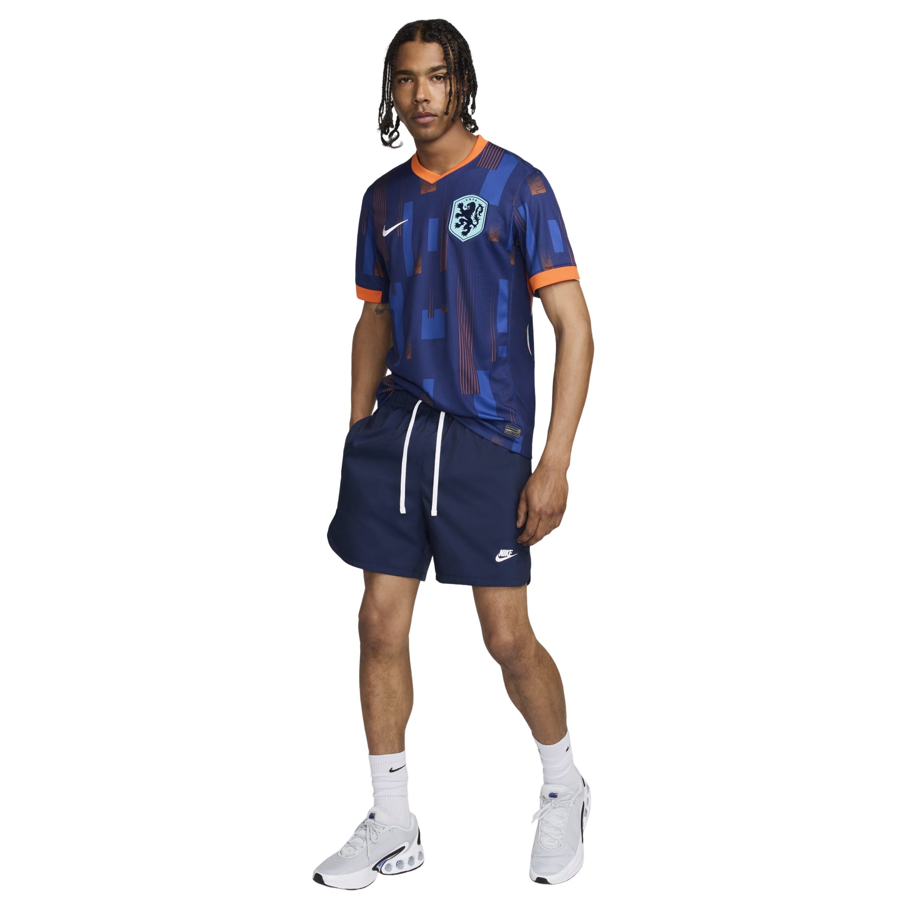Nike Netherlands 24/25 Stadium Away Replica Soccer Jersey 'Blue Orange' FJ1260-492
