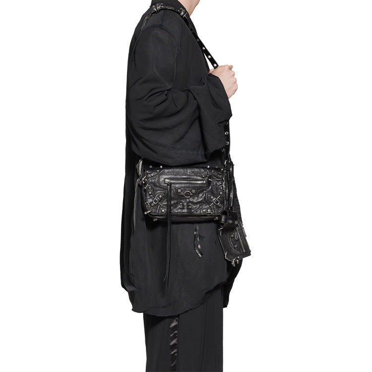 (WMNS) Balenciaga Le Cagole Xs Flap Bag With Piercings 'Black' 7190822AAE31000
