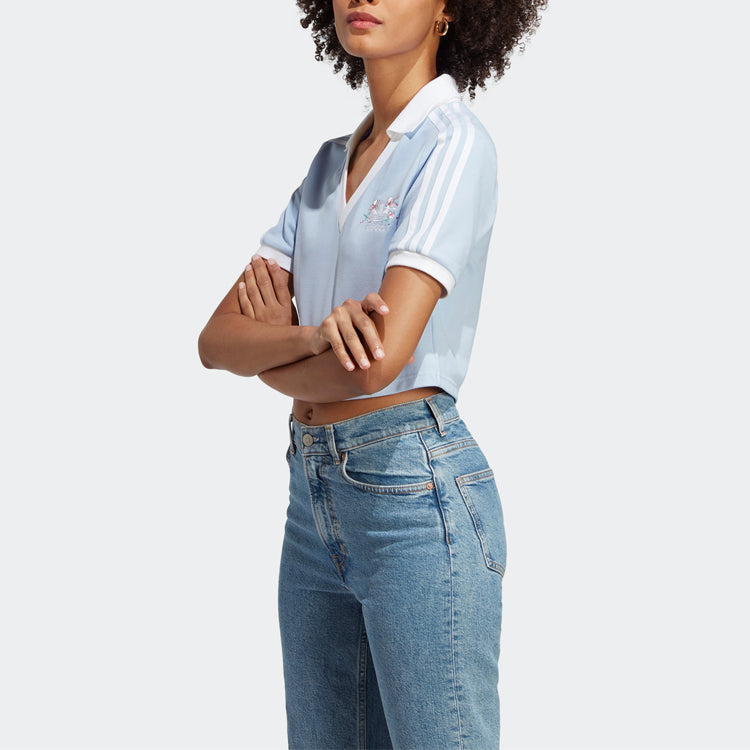 (WMNS) adidas short Sleeve Polo Shirt 'Blue' IP3756