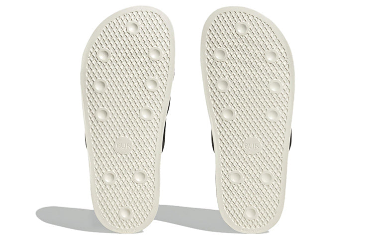 (WMNS) adidas Adilette Essential Slides 'Black Off White' FZ6162