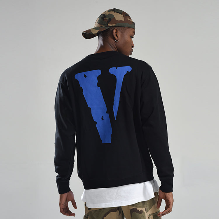 VLONE Staple Crewneck Classic Printing Large Logo Round Neck Couple Style Black Blue 6941240931805