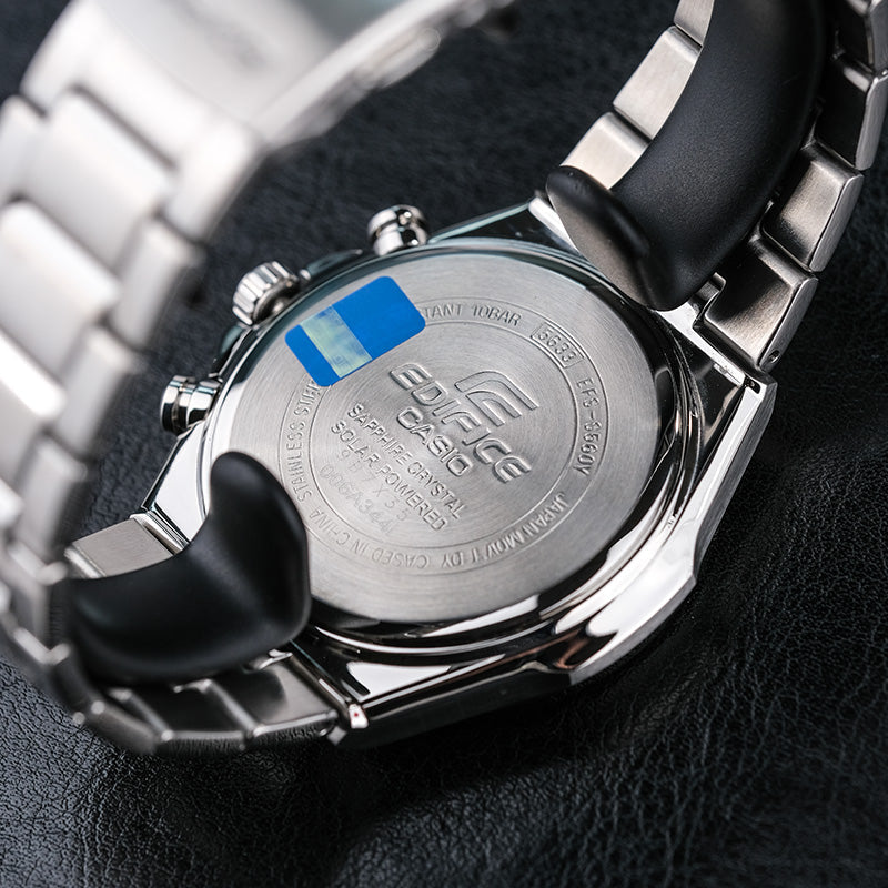 CASIO Waterproof EDIFICE Sapphire Crystal Solar Powered Mens Silver Analog EFS-S560YDB-1APRD