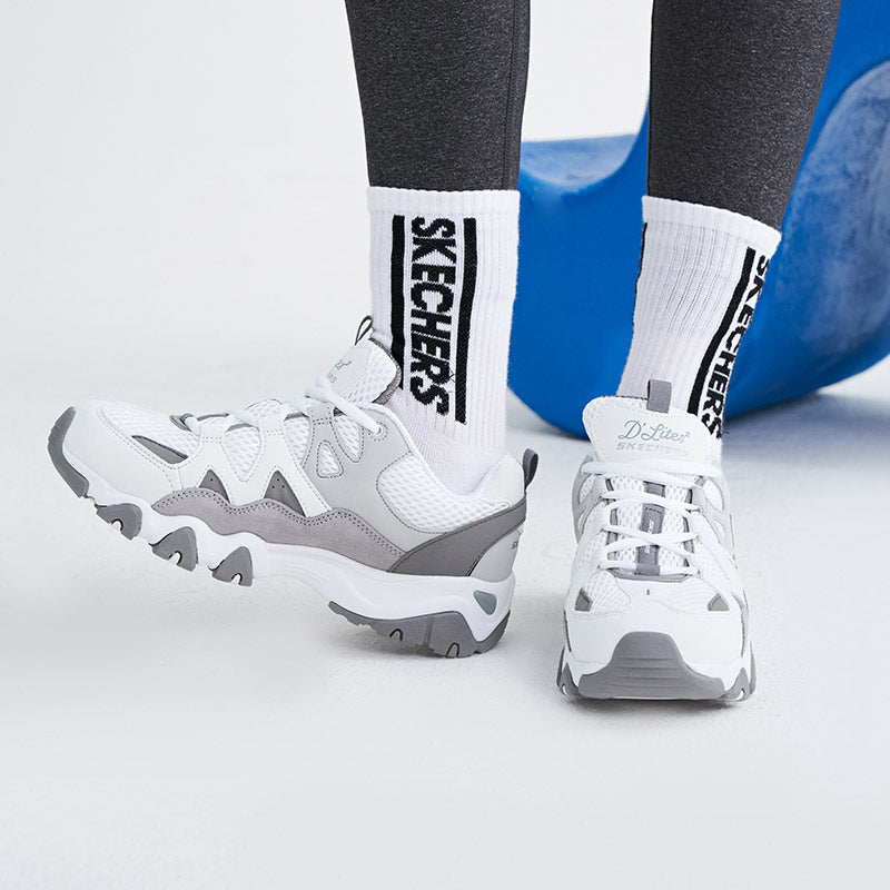 (WMNS) Skechers D'lites 2.0 Grey/White 99999693-WGY