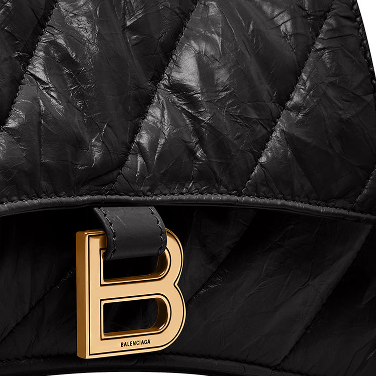 (WMNS) Balenciaga Crush Small Chain Bag Quilted 'Black' 716351210J11000